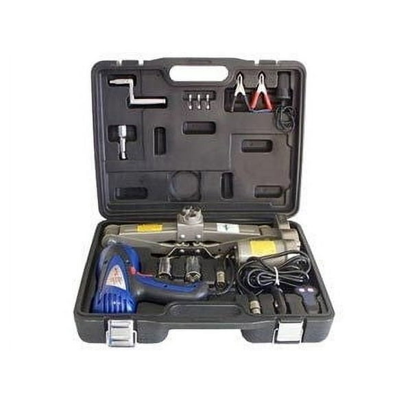12V Power Car Auto Truck Tire Changing Jack Impact Wrench Tool Kit Set