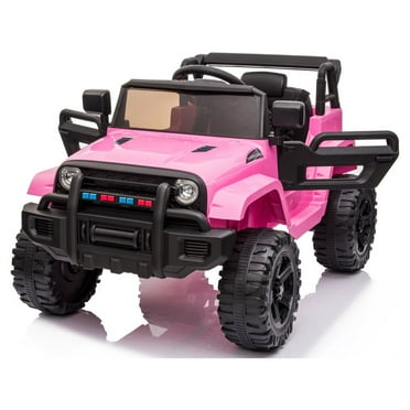 12V Power Ride-on Truck, Electric Car Motorized Vehicles with Remote Control, Foot Pedal, Headlights, Horn, Spring Suspension, Safety Lock, MP3 Player, Ride-on Toys for Kids - Pink, K2371