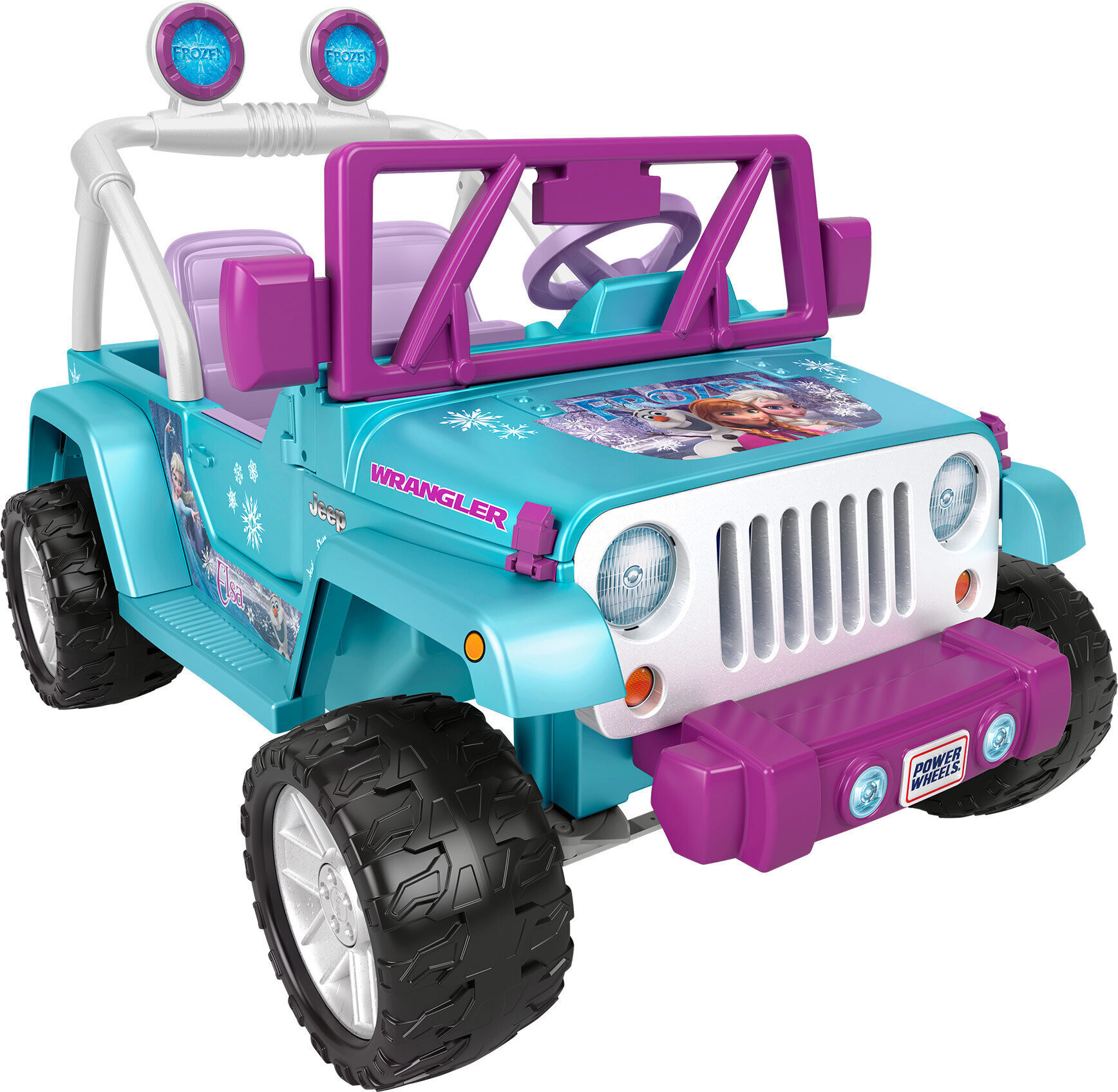 12V Power Wheels Disney Frozen Jeep Wrangler Battery-Powered Ride-On Toy Vehicle with Music & Sounds, for a Child Ages 3-7 - image 1 of 7
