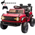 thumbnail image 1 of 12V Powered Ride on Car, Ford Bronco Raptor Ride on Trucks Toys with Remote Control, Electric Ride on Vehicle with Bluetooth Music, LED Light, Electric Car for Kids Boys Girls Ages 3-6 Gifts, Red, 1 of 8