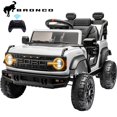 thumbnail image 1 of 12V Powered Ride on Car, Ford Bronco Raptor Ride on Toys with Remote Control, Battery Powered Ride on Trucks with Bluetooth Music, LED Light, Kids Car Electric Vehicle for Boys Girls Gifts, White, 1 of 8