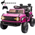 thumbnail interactive-video image 1 of 12V Powered Ride on Car, Ford Bronco Raptor Ride on Trucks Toys with Remote Control, Electric Ride on Vehicle with Bluetooth Music, LED Light, Electric Car for Kids Boys Girls Ages 3-6 Gifts, Pink, 1 of 9