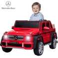 thumbnail image 1 of 12V Powered Ride on Car, Mercedes-Benz G650 Ride On Truck with Remote Control, Rear Wheel Suspension, Safety Belt, MP3 Player, Bluetooth, LED Lights, Ride on Toy for 3-8 Years Boys Girls, Red, 1 of 9