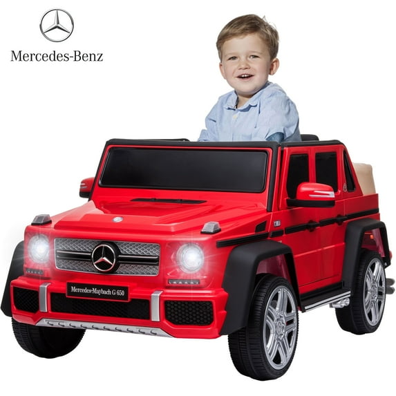 12V Powered Ride on Car, Mercedes-Benz G650 Ride On Truck with Remote Control, Rear Wheel Suspension, Safety Belt, MP3 Player, Bluetooth, LED Lights, Ride on Toy for 3-8 Years Boys Girls, Red