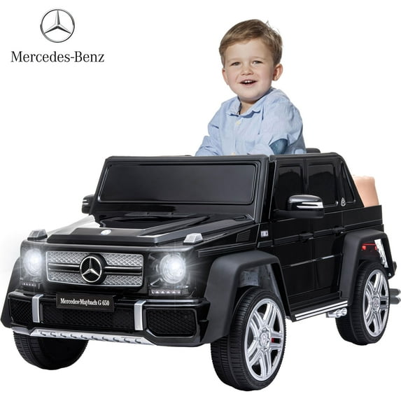 12V Powered Ride on Car, Mercedes-Benz G650 Ride On Truck with Remote Control, Rear Wheel Suspension, Safety Belt, MP3 Player, Bluetooth, LED Lights, Ride on Toy for 3-8 Years Boys Girls, Black