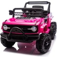 thumbnail image 1 of iRerts 12V Ride on Cars with 6 Wheel, Powered Ride on Toys with Remote Control, Bluetooth, Music, USB/MP3/Microphone Ports, Six-Wheel Suspension, Electric Cars for Kids 3-6 Ages Gift, Pink, 1 of 11
