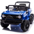thumbnail image 1 of iRerts 12V Ride on Cars with 6 Wheel, Powered Ride on Toys with Remote Control, Bluetooth, Music, USB/MP3/Microphone Ports, Six-Wheel Suspension, Electric Cars for Kids 3-6 Ages Gift, Blue, 1 of 12