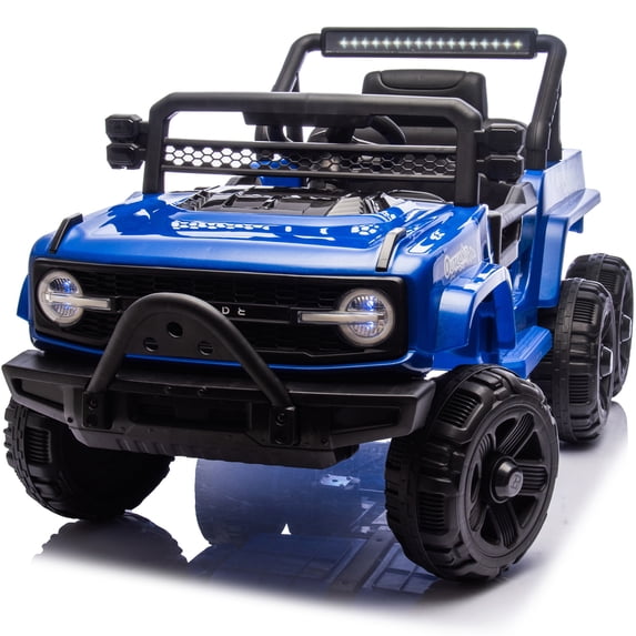 iRerts 12V Ride on Cars with 6 Wheel, Powered Ride on Toys with Remote Control, Bluetooth, Music, USB/MP3/Microphone Ports, Six-Wheel Suspension, Electric Cars for Kids 3-6 Ages Gift, Blue