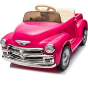 12V Powered Ride on Cars, Licensed Chevrolet 3100 Ride on Toys with Remote Control for kids Ages 3-6 Birthday Christmas Gifts, Kids Electric Car with Bluetooth, Music, USB/AUX Port, 3 Speeds, Pink