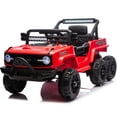 thumbnail image 1 of iYofe 12V Powered Ride on Toy Cars for Kids Toddlers with Remote Control, Bluetooth, Music, LED Lights, USB/AUX Ports, 6 Wheels Suspension, Red, 1 of 11