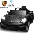 thumbnail image 1 of 12V Powered Ride on Cars, Licensed Porsche 718 Ride on Toys for Kids Boys Girls Christmas Gifts Ages 3-5, Kids Cars Electric Vehicle with Remote Control, Bluetooth, Music, LED Light, 4 Wheeler, Black, 1 of 10