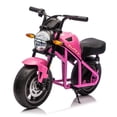 thumbnail image 1 of 24V 300W Kids Ride On Motorcycle for Boys & Girls, XL Electric Toy Muscle Bike w/ Top11.18 MPH, 14" EVA Tires, Twist-Grip Throttle, Dual Suspension, Music & LED Lights, Gift for Kids Ages 6+, Pink, 1 of 10