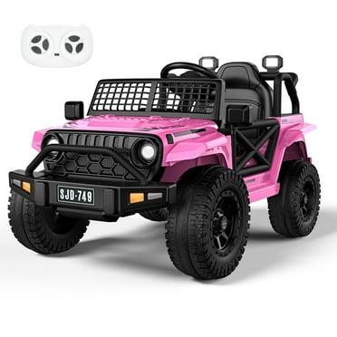 YISUFO 12V Powered Ride on Truck, Kids Ride on Toy with Remote Control, Spring Suspension, Bluetooth, Music, LED, Safety Belts, Electric Car for Kids 3-8 Yr Boys Girls, Pink