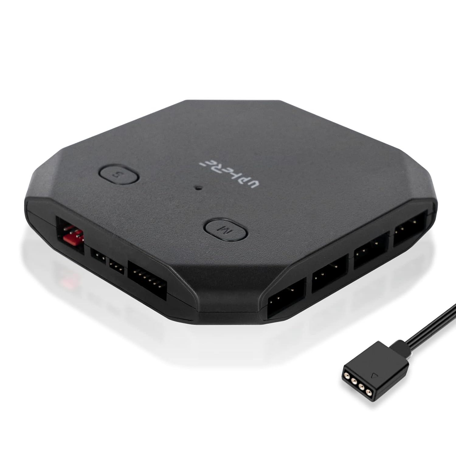 12V RGB to 5V ARGB PC Fan Hub with 6 PWM 4Pin Port,8 5V ARGB 3Pin Port