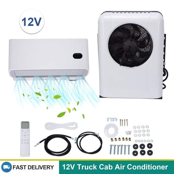 12V RV Air Conditioner, Split Type 12000 BTU Truck Cab Air Conditioner, 12V AC Unit for Vans Trucks Boats Campers Trailers Tractor