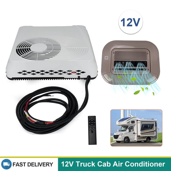 12V RV Rooftop Air Conditioner, 9500 BTU DC Inverter Parking AC Unit, Top-Mount for Camper Van Trailer Truck Motorhome