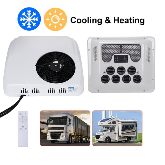 12V RV Rooftop Air Conditioner, Cooling Heating AC Unit for Trailer Motorhome