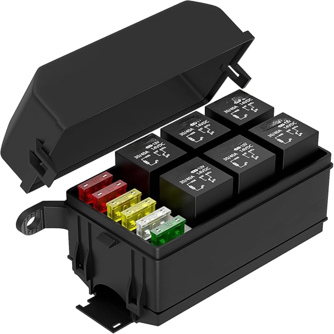 12V Relay Box 6 Slots Fuse Relay Block 6 Slots ATC/ATO Fuse and Relay ...