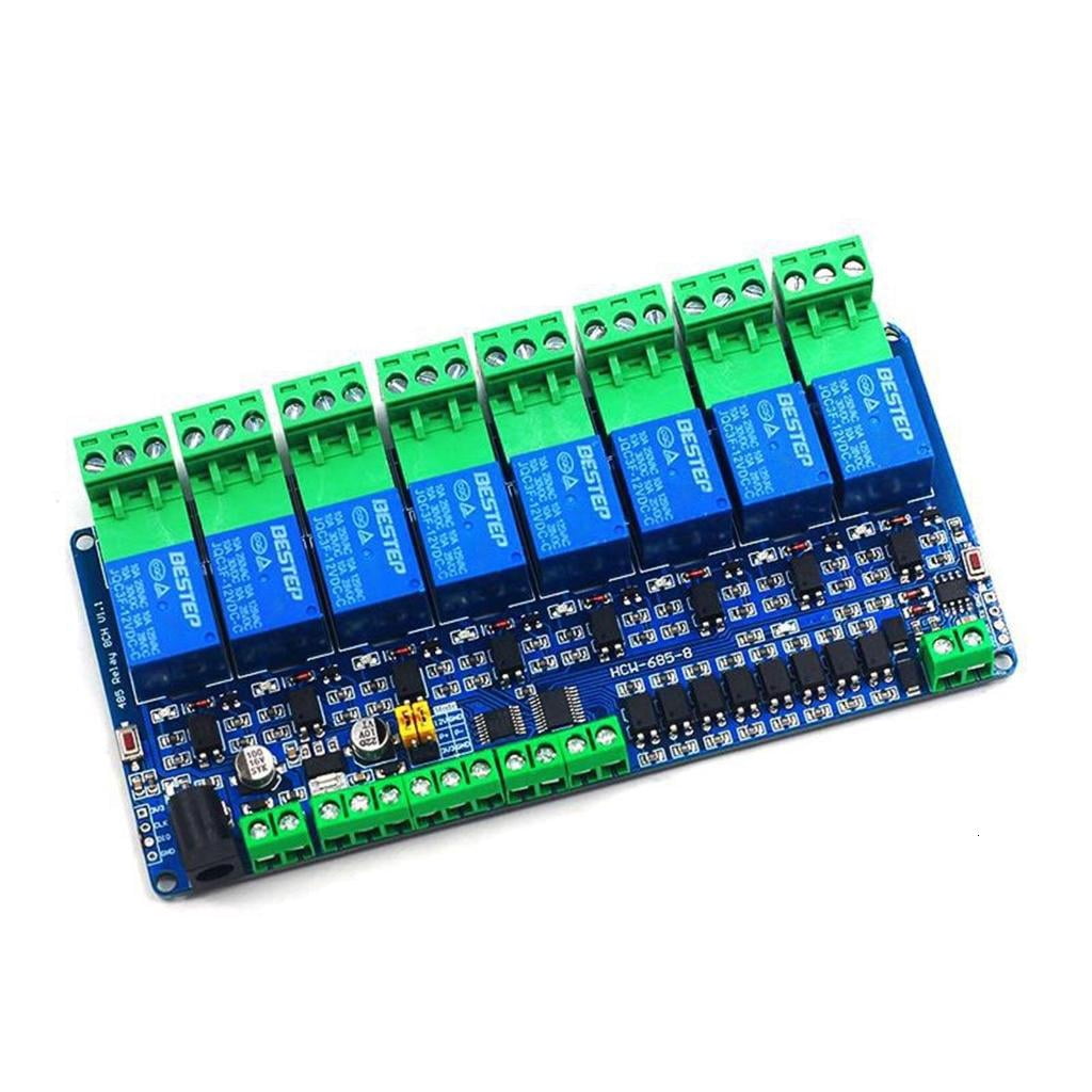 12V Relays Module 8 Channel Modbus RTU With RS485 TTL Communication For ...