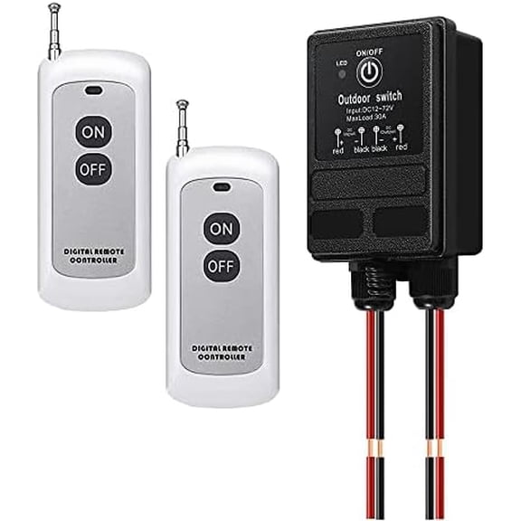 12V Remote Control Switch,Wireless Remote Switch,Wireless RF Switch DC12V/24V/48V/72V 30A Relay,984FT Long Range for Anti-Theft Alarms,Roller Lind Door,Gate Barriers,Water Pump.(12V 300M)