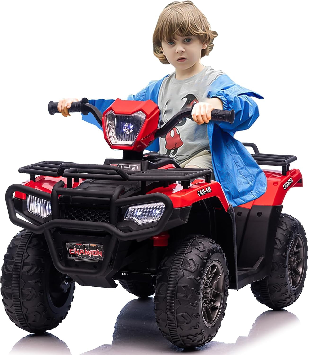 12V Ride on ATV for Kids, Electric Vehicle for Toddlers,High/Low 2.2mph Safety Speed for Child, Forward/Backward,LED Light, Music,USB for Boys Girls Gift