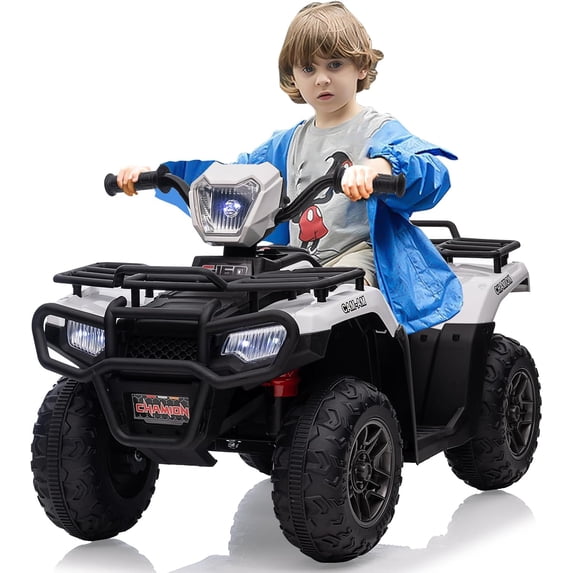 12V Ride on ATV for Kids, Electric Vehicle for Toddlers,High/Low 2.2mph Safety Speed for Child, Forward/Backward,LED Light, Music,USB for Boys Girls Gift