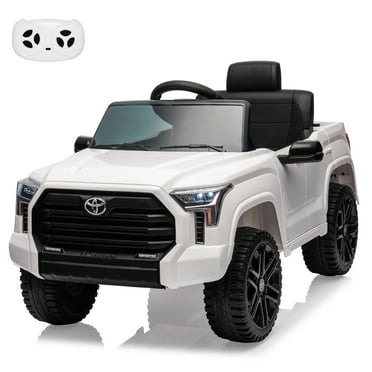 12V Ride on Car for Kids, Licensed Toyota Ride on Truck, Battery Powered Electric Car with Remote Control, MP3, LED Lights, Suspension System, Double Doors, Safety Belt, Ride On Toys for Boys Girls