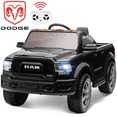 thumbnail image 1 of Ram Ride on Car Toys, 12V RAM 2500 Powered Ride on Toy Truck with Remote Control, Electric Car for Kids Girls 3-5 w/ Bluetooth, Rear Storage Trunk, Safety Belt, Rear Wheel Suspension, Black, 1 of 8