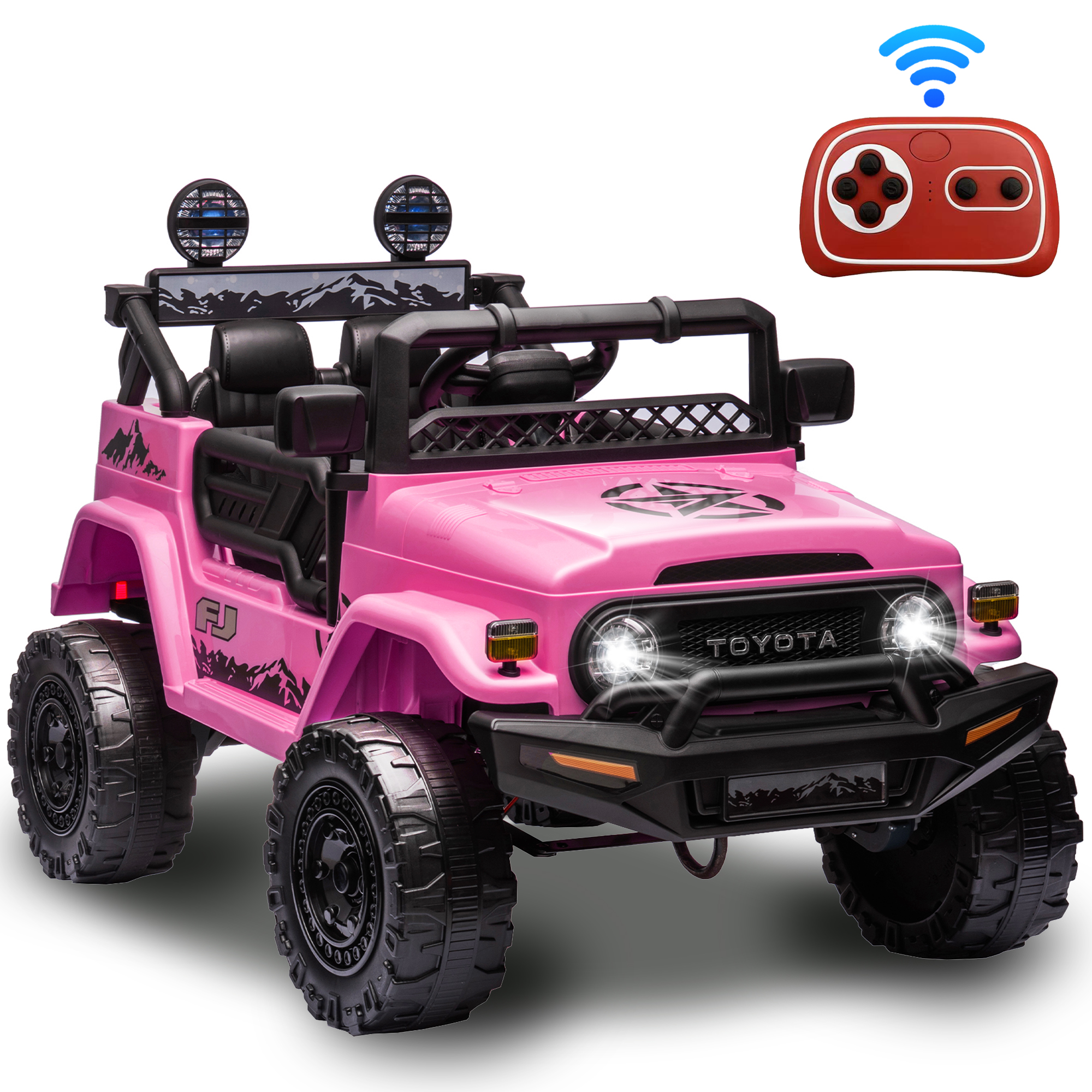 Licensed TOYOTA FJ Cruiser 12V Kids Ride-On Car with Remote Control ...