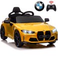 thumbnail image 1 of 12V Ride on Cars with Remote Control, Licensed BMW M4 Battery Powered Ride on Toys for Kids Boys Girls Gifts, Kids Electric Cars Vehicle with Music, Bluetooth, Story, USB/MP3 Port, LED Light, Yellow, 1 of 7