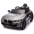 thumbnail image 1 of 12V Ride on Cars with Remote Control, Licensed BMW M4 Battery Powered Ride on Toys for Kids Boys Girls Gifts, Kids Electric Cars Vehicle with Music, Bluetooth, Story, USB/MP3 Port, LED Light, Silver, 1 of 12