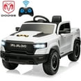 thumbnail image 1 of 12V Ride on Cars with Remote Control, Licensed RAM 1500 Kids Ride on Toys for Toddlers Boys Girls Ages 3-6, Kids Electric Cars with Bluetooth, Music, Back Storage, LED Light, White, 1 of 11