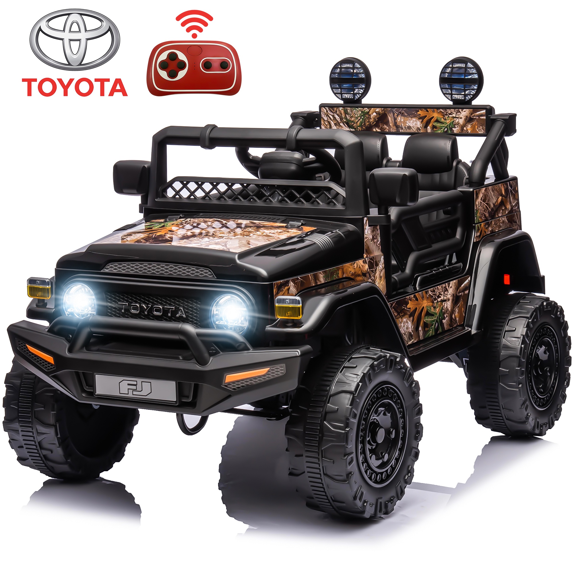 12V Ride on Cars with Remote Control, Licensed Toyota LC250 2024 Ride on Toys Vehicle with Bluetooth, Music, AUX/USB Port, Powered Kids Electric Car for Toddlers Boys Girls Ages 3-5 Gift, Pink