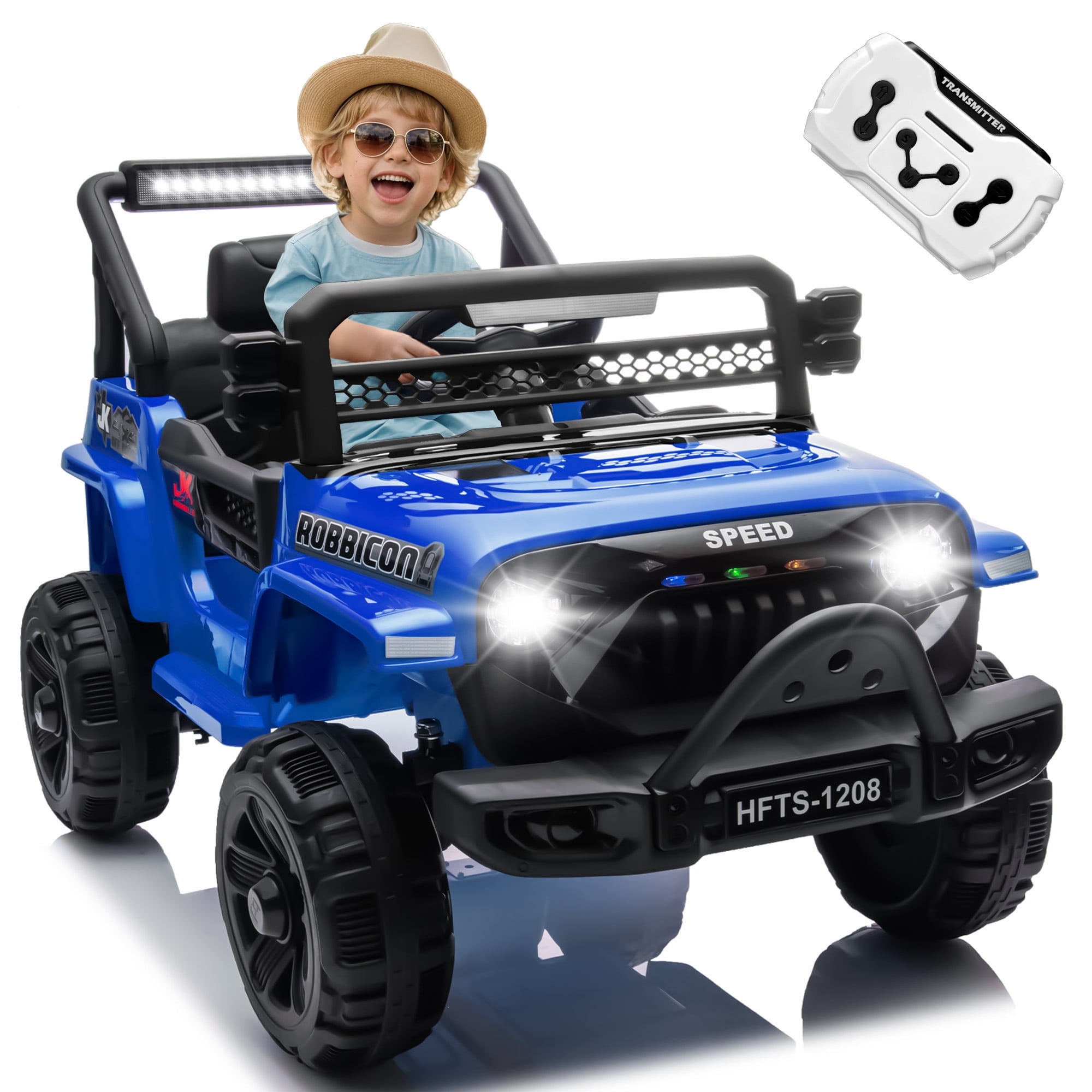Walmart daily deals:  12V Kids Electric Vehicles for Kids, 12V Ride on Electric Truck Car w/ Remote Control, Four-wheel suspension, USB, Bluetooth, Power display, lights, Battery Powered Ride on Toys for Boys Girls (Blue)