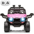 thumbnail image 1 of Electric Vehicle, 12V Unisex Kids Ride on Car with Parent Remote Control, LED Lights AUX Port Music USB(Pink), 1 of 7