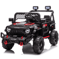 thumbnail image 1 of 12V Ride On Truck for Kids, Powered Ride On Toy with Parent Remote Control, 2x35W Motors, LED Headlights, Bluetooth Music, Ages 2-5, Black, 1 of 10