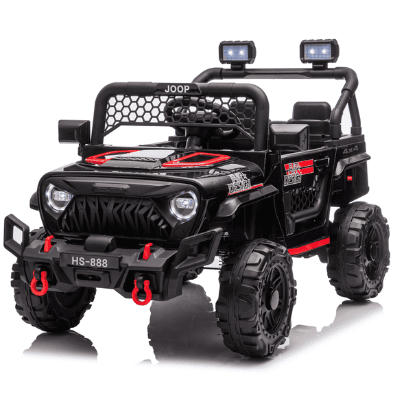 12V Ride On Truck for Kids, Powered Ride On Toy with Parent Remote Control, 2x35W Motors, LED Headlights, Bluetooth Music, Ages 2-5, Black