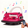 thumbnail image 1 of 12V Bumper Car Ride on with Remote Control, Toddler Boy Toys Age 3-5 with Anti-Collision Padding, Girl Riding Toys 3-5 with Safety Belt, 360° Spin Ride on Toys with LED Lights, Bluetooth, Rose Pink, 1 of 8