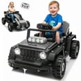 thumbnail image 1 of Xuanlur 2-in-1 12V Kids Ride On Building Block Car, Electric Truck Car/Kart-Switch Freely, DIY Assembly Electric Toy with Parent Remote Control, Toddler Gift Car for Boys Girls Ages 2-4, Black, 1 of 9
