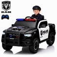 thumbnail image 1 of 12V Ride on Truck Cars, SHINPT RAM1500 Battery Powered Ride on Toy w/ Parent Remote Control, 4-Wheel Suspension, LED Lights, Bluetooth Music,Kids Electric Ride on Car for Ages 3-6, Police Car, Black, 1 of 8