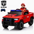 thumbnail image 1 of 12V Ride on Truck Cars, SHINPT RAM1500 Battery Powered Ride on Toy w/ Parent Remote Control, 4-Wheel Suspension, LED Lights, Bluetooth Music,Kids Electric Ride on Car for Ages 3-6, Fire Truck, Red, 1 of 8