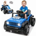 thumbnail image 1 of Xuanlur 2-in-1 12V Kids Ride On Building Block Car, Electric Truck Car/Kart-Switch Freely, DIY Assembly Electric Toy with Parent Remote Control, Toddler Gift Car for Boys Girls Ages 2-4, Blue, 1 of 8