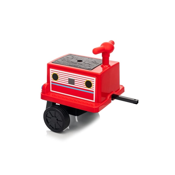 12V Ride on Train Trackless Carriage, Train Carriage with Removable Storage Chair, Rubber Wheels for Boys Girls-Red