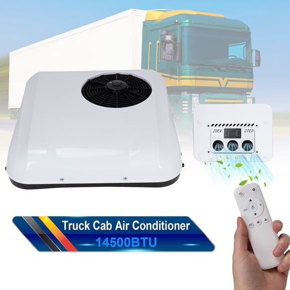 12V Rooftop Air Conditioner for RV Semi Truck, 14500BTU Truck AC Unit for Cab, Excavator, RVs
