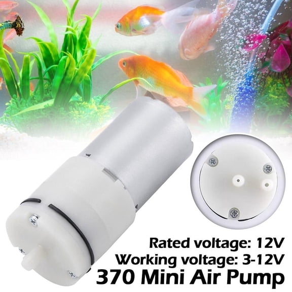12V Silent Mini Electric Oxygen Pump for Aquarium Fish Tank - Aeration & Water Circulation