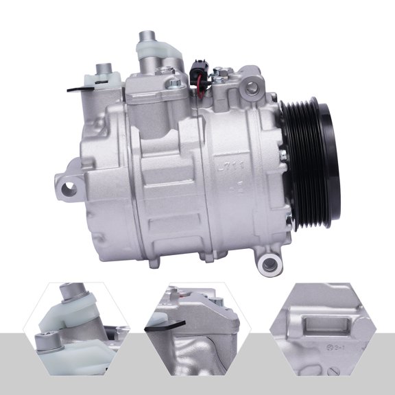 12V Silver AC A/C Compressor For 2000 2001 2002-2012 Mercedes-Benz GL/ML/R 320 350 GL450 ML450 Engine