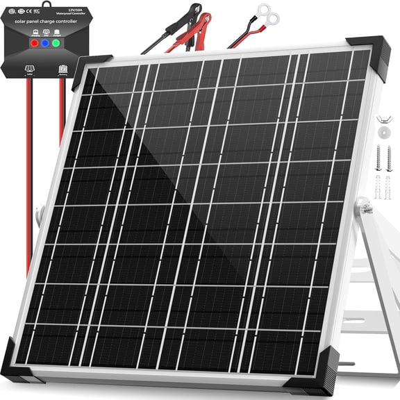 12V Solar Battery Charger - 20W Waterproof Solar Panel Kit with Smart MPPT Controller - Trickle Charger Maintainer for Car RV Boat Marine Trailer Automotive Trailer Truck Motorcycle