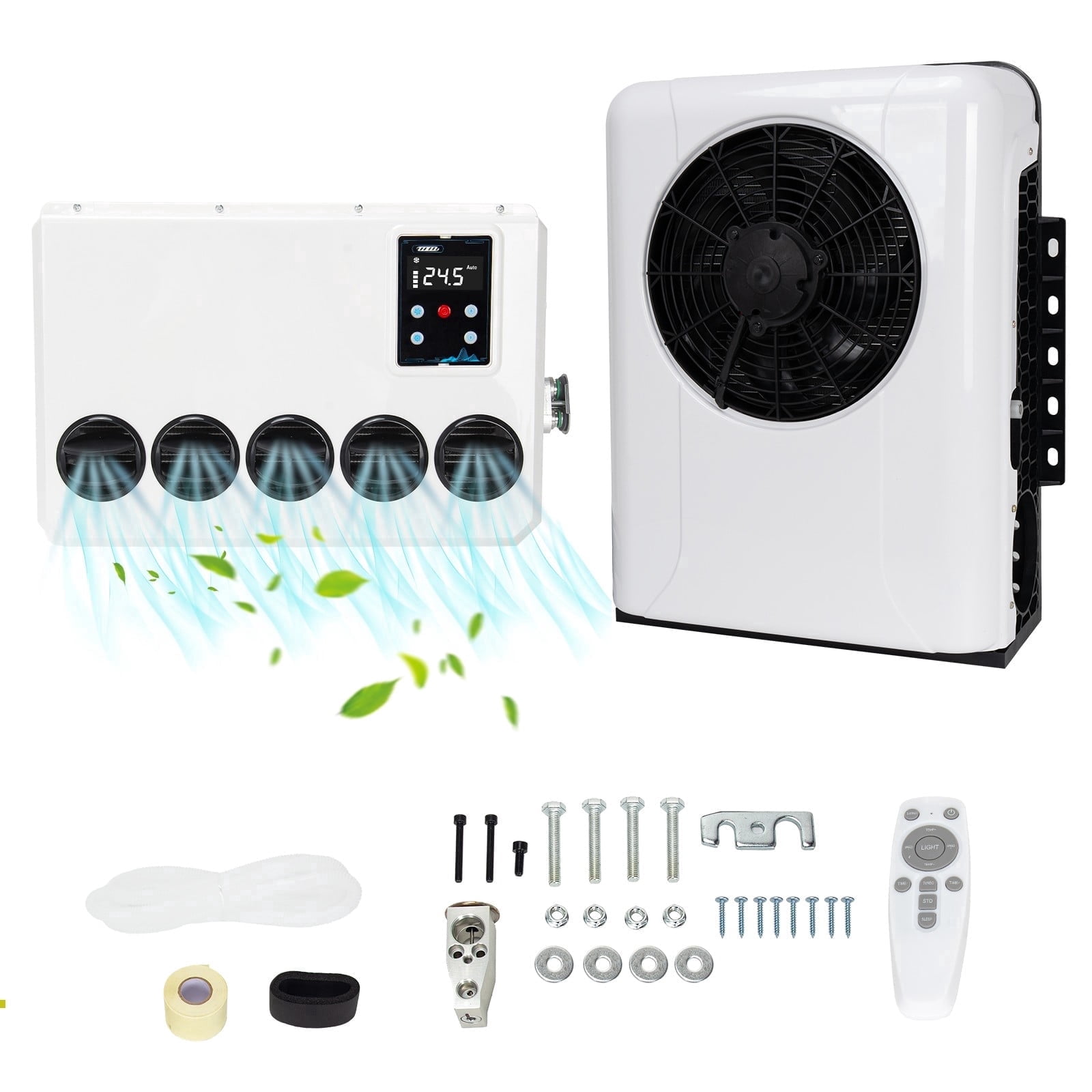12V Split A/C Kit Car Air Conditioner Fit for Cab Truck Bus RV Caravan ...