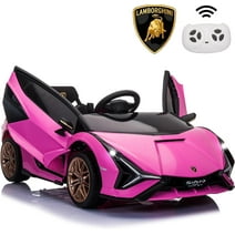 Tobbi Pink 12 V Lamborghini Sian Powered Ride-On with Remote Control