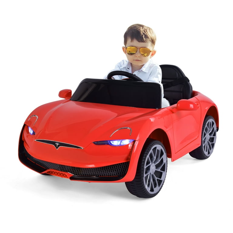 12V Kids Battery Operated Electric Children s Ride On Car with Remote Control LED Light Music Safety Lock Red Walmart